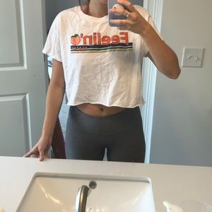 Bershka Feelin Peachy Cropped Tee